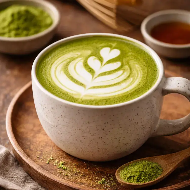 Matcha latte z latte art